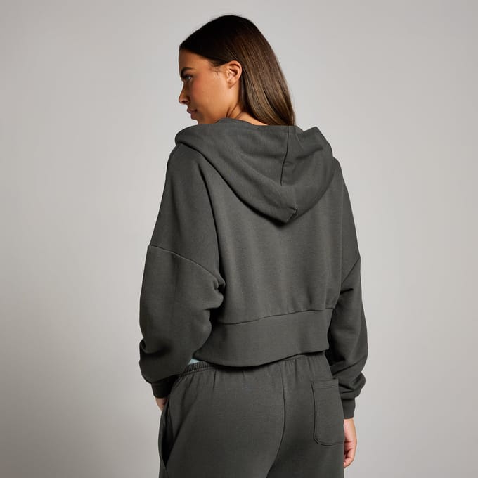 MP Tempo gecropte hoodie met rits voor dames - Nachtgrijs - M