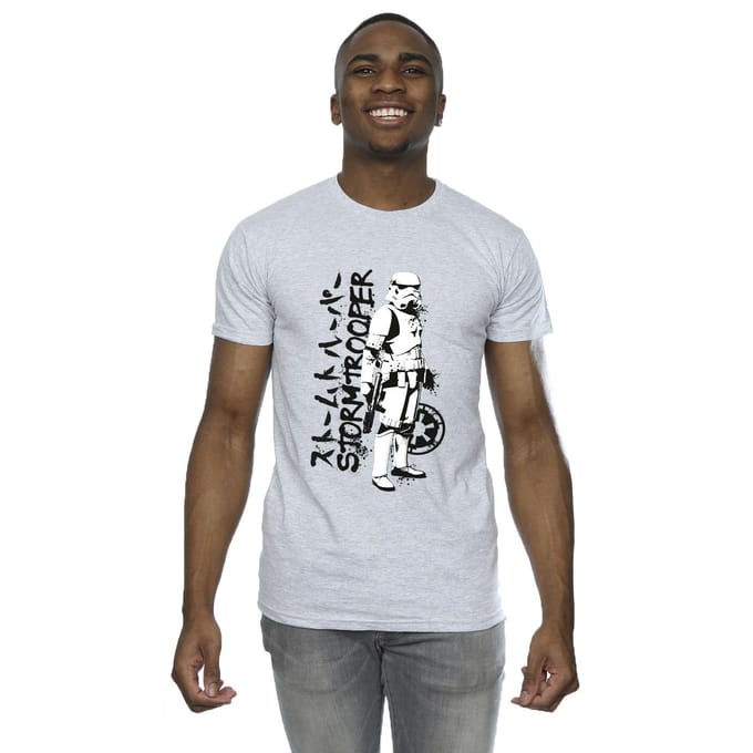 Star Wars Heren Japans Stormtrooper T-Shirt (Sportgrijs)