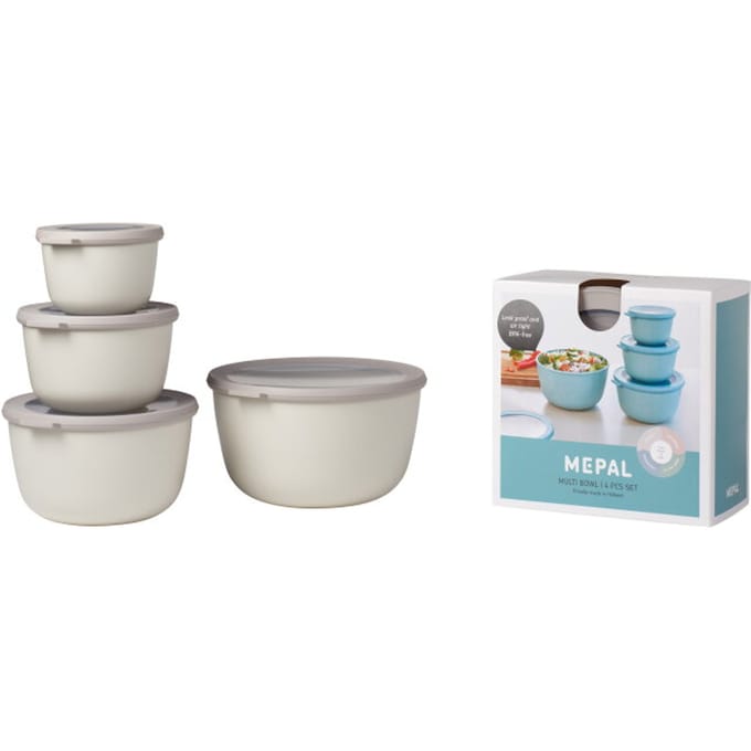 Mepal - Multikom Cirqula vershouddoos set - 500 + 1000 + 2000 + 3000 ml - Rond - Nordic white