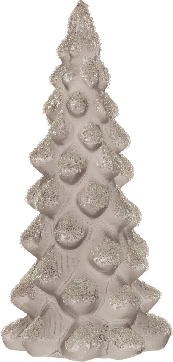 J-Line decoratie Kerstboom Suiker - glas - grijs - small