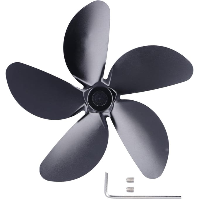 Ventilatorblad Vervanging Open Haard Aluminiumlegering Blad Zwart Universeel Kachelventilatorblad 5 Blad black