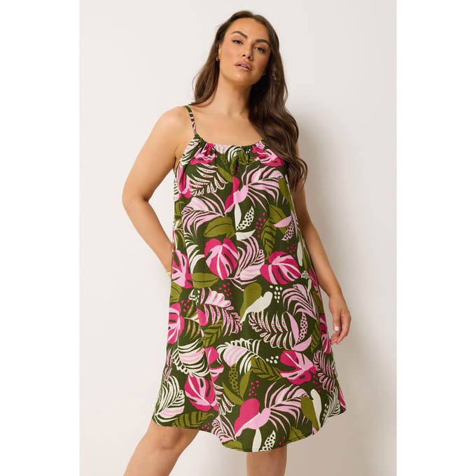 Yours Groen Tropische Swingjurk Size 42
