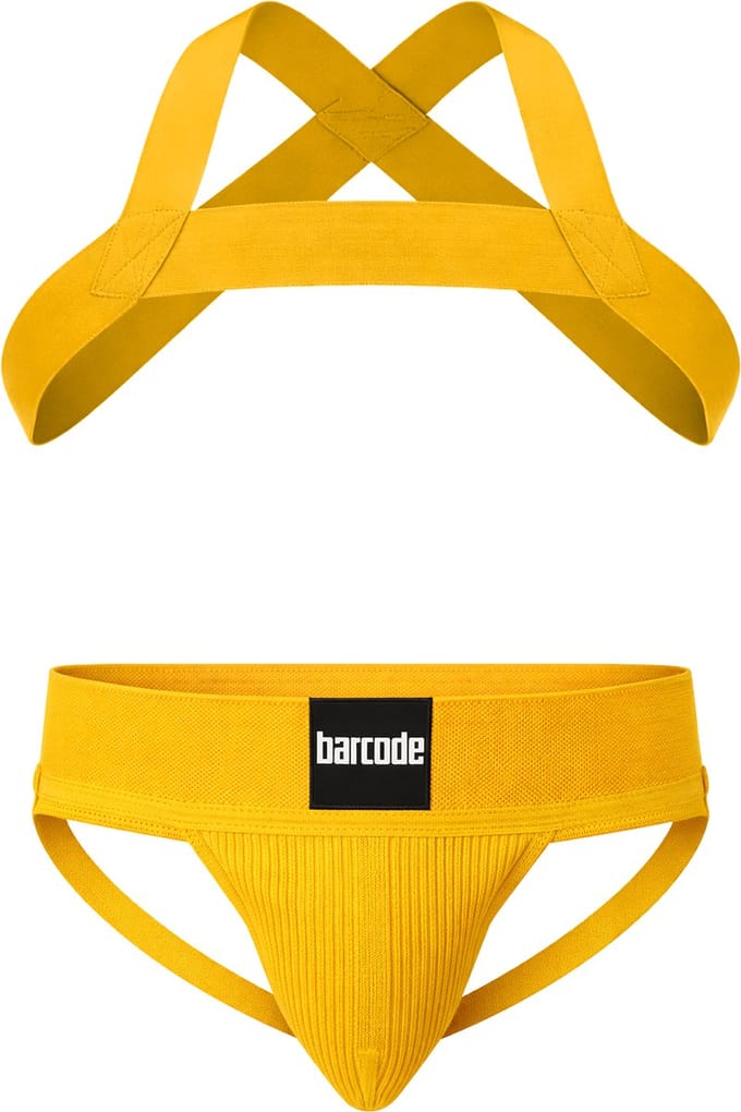 Barcode Berlin Multipack 1x Sergey Jockstrap + 1x Matt Harness Yellow - MAAT - Heren Ondergoed - Jockstrap voor Man - Mannen Jock