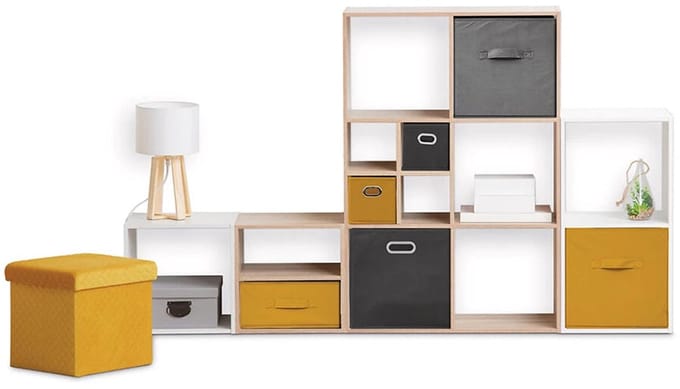 5Five Opbergmand mosterd - 15 x 31 x 15 cm (S) - Opvouwbaar
