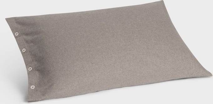 Yumeko kussensloop flanel stone bruin 50x70 - Biologisch & ecologisch - 1 stuk