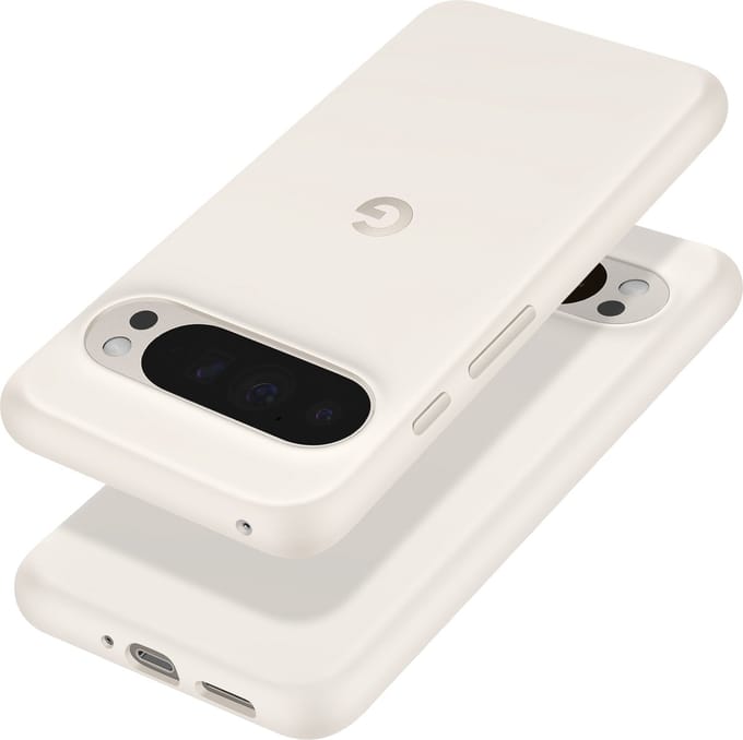 Origineel Google Pixel 9 Pro XL Hoesje Duurzaam Siliconen Back Cover Beige