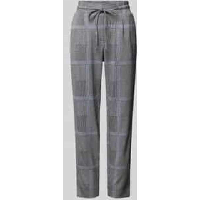 Tom Tailor - Losvallende geruite broek met LENZING™ EcoVero™ - Maat 36/28 - navy blue check