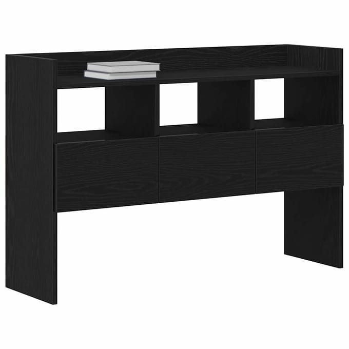 vidaXL - Dressoir - Zwart - Eiken - 105 - x - 30 - x - 70 - cm - Bewerkt - hout