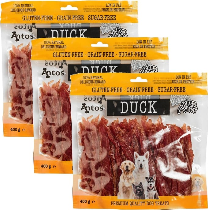 Antos Chicken D'Light - Hondensnacks - 3 x Eend 400 g