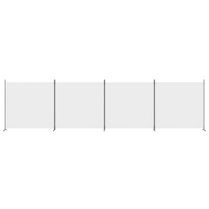 vidaXL - Kamerscherm - met - 4 - panelen - 698x180 - cm - stof - wit