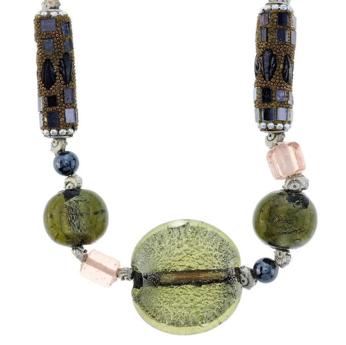 Behave - Groene Ketting met Glaskralen - 46,5 cm