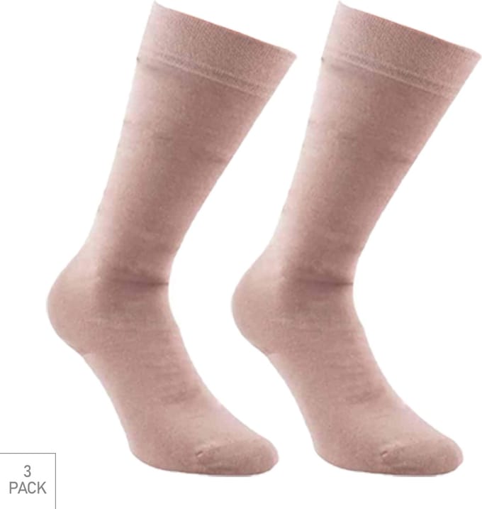 Boru Bamboo - 3-Pack - Nette Kniekousen - Bamboe - Naadloos - Heren / Dames - beige - 43-45 - 2305