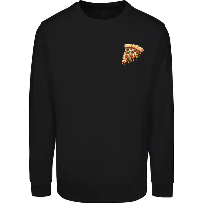 Sweatshirt met ribbelsmanchetten Merchcode Pizza Comic
