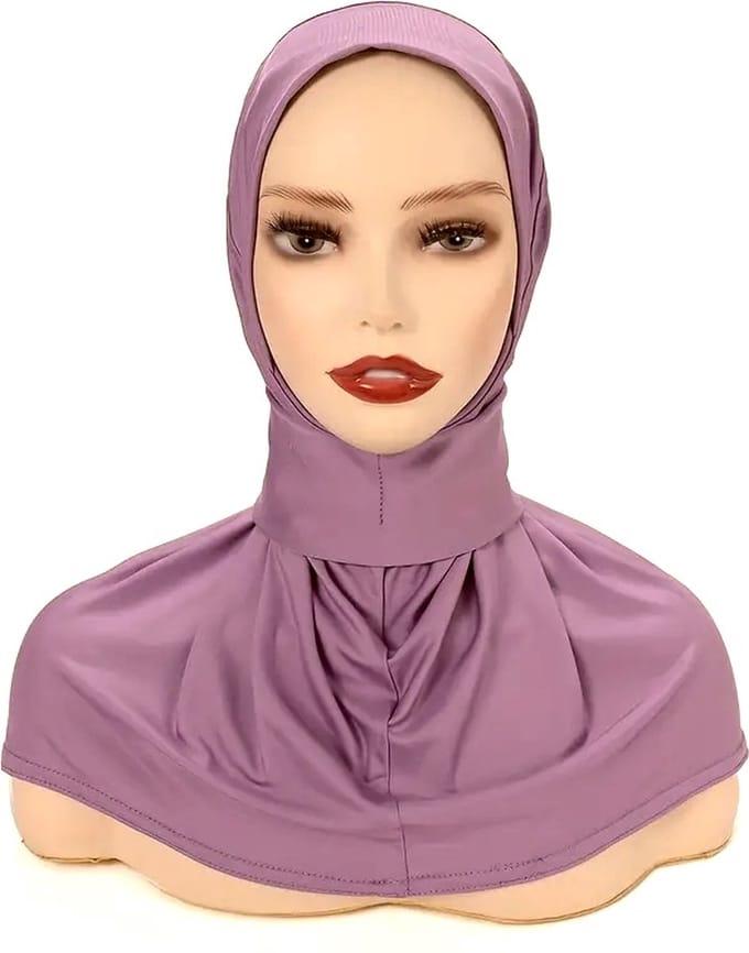 Without Lemon - Onderkap Hoofddoek - Underscarf - Pullover - Drukknopen - Chiffon - Kleur: Mauve