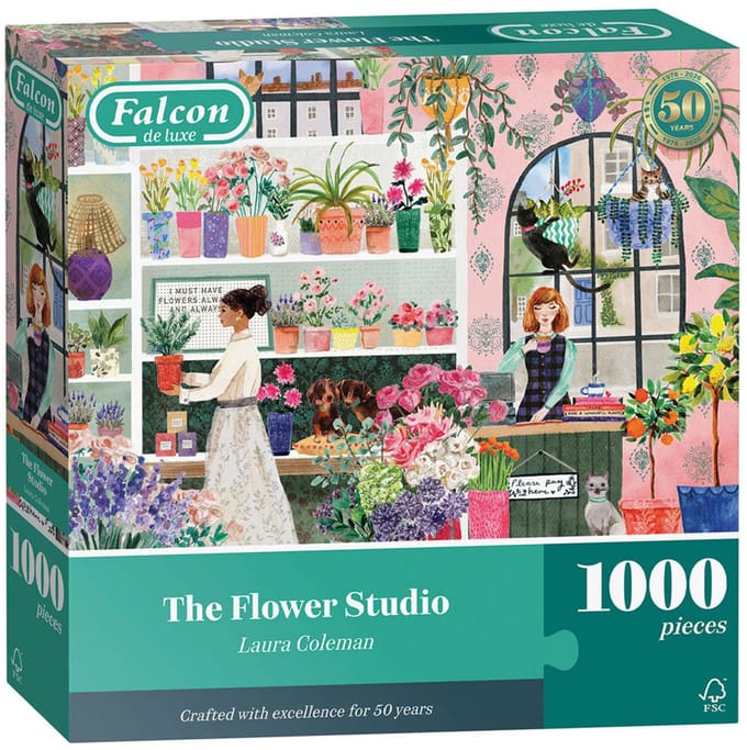 Jumbo Falcon legpuzzel Flower Studio 1000 stukjes kleurrijk karton.