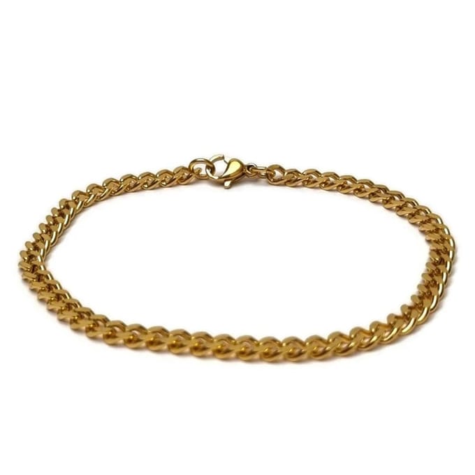 Rvs sieraden - goudkleurige rvs gourmet armband - Waterproof - 20cm