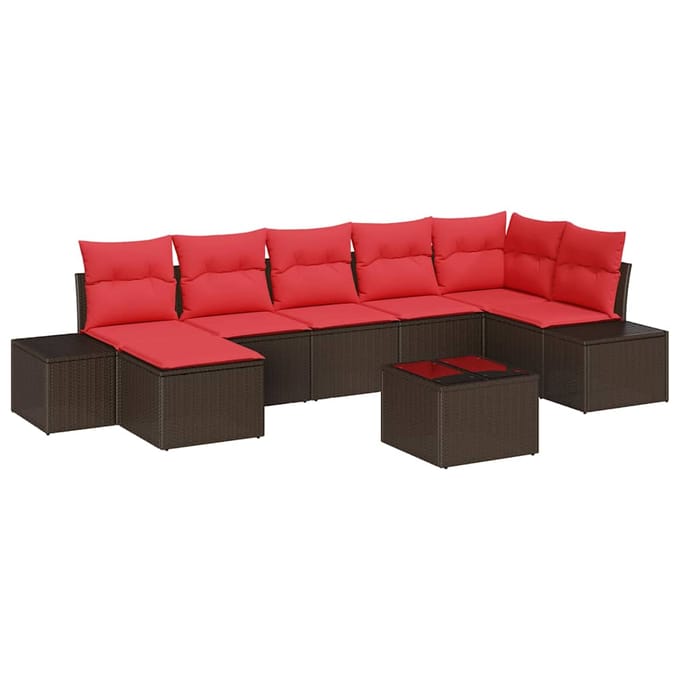 vidaXL Tuin Sofa Set 8 st Bruin poly rattan