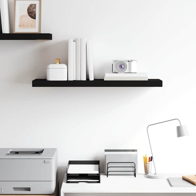 vidaXL - Wandschap - zwevend - 80x23,5x3,8 - cm - MDF - zwart