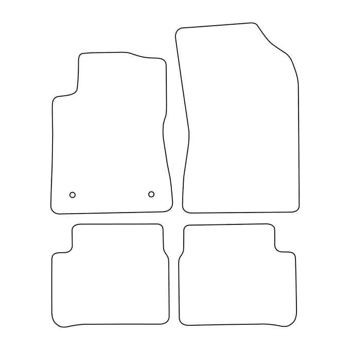 Set velours vloermatten geschikt voor Citroen C3 III 2016- - blauwe afwerking