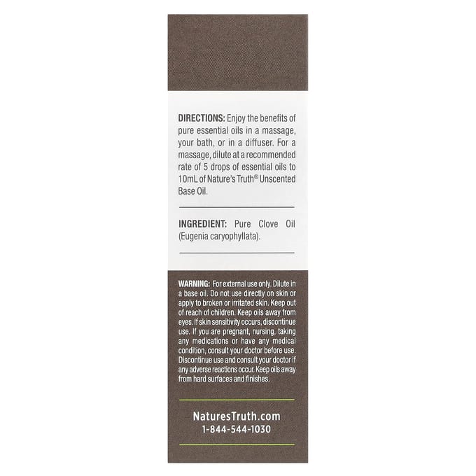 Nature'S Truth, Pure Essential Oil, Comforting Clove, 15 Ml (0.51 Fl Oz)