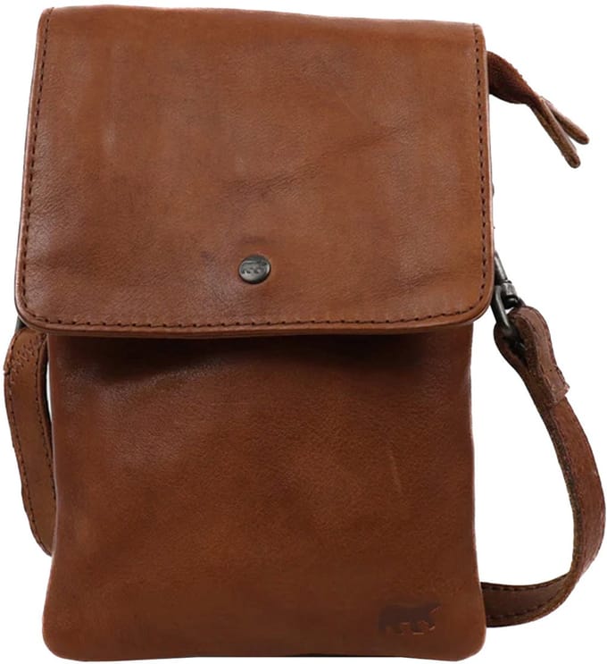 Bear Design Daisy Leren Schoudertasje - Cognac