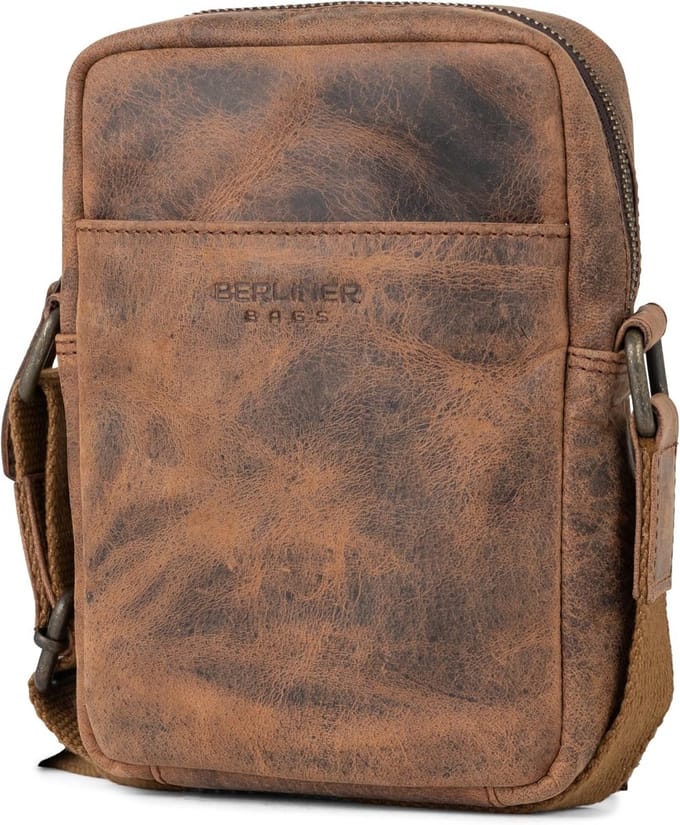 Leer Vintage Schoudertas voor Mannen - Bruin, Crossbody Tas