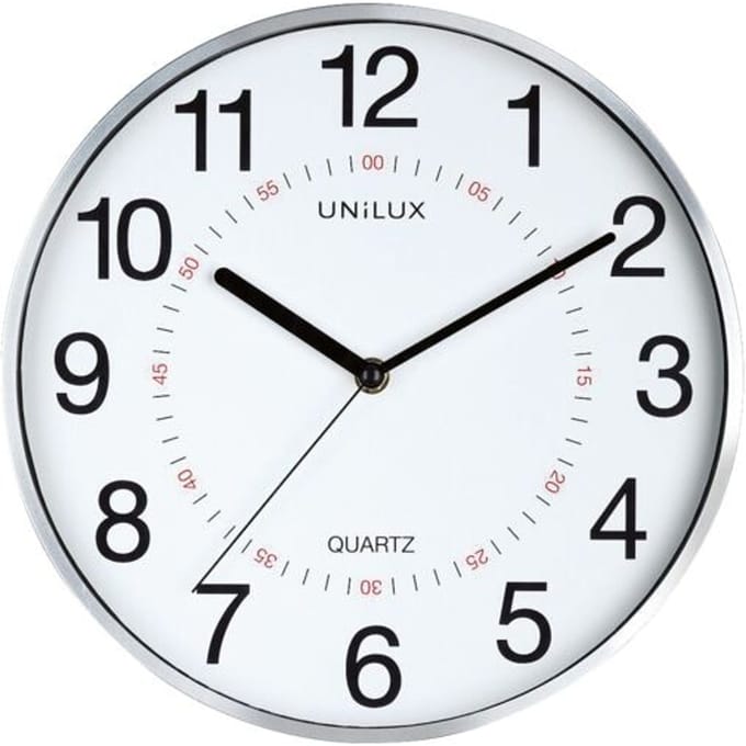 Wandklok Unilux Aria Ø 28.5cm zilvergrijs/wit