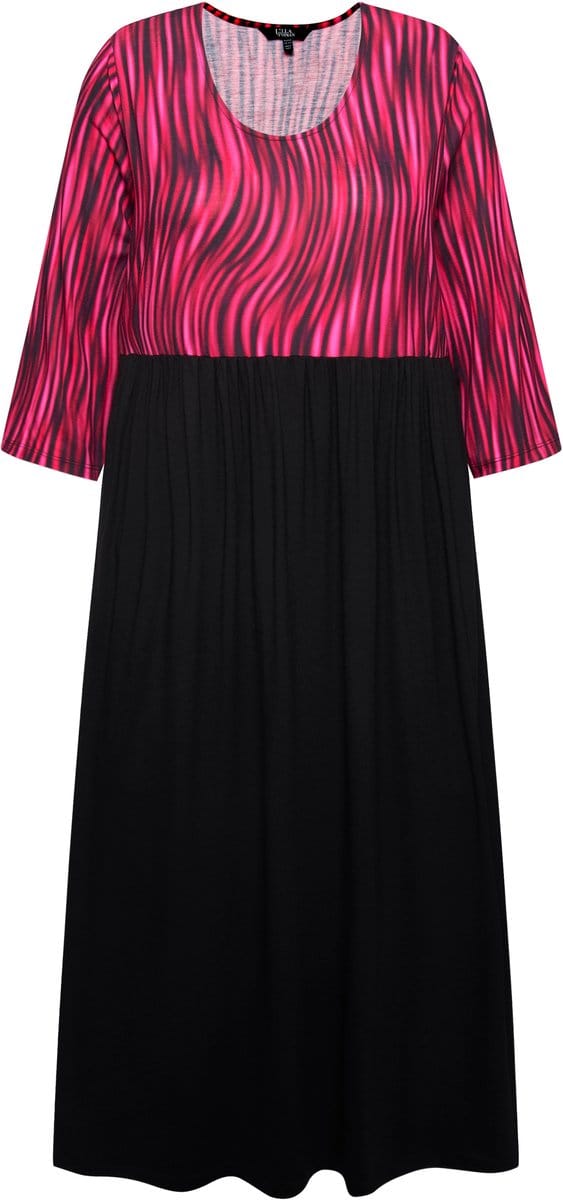 Ulla Popken - Dames - Jersey jurk - Robijnrood - Maat 42+