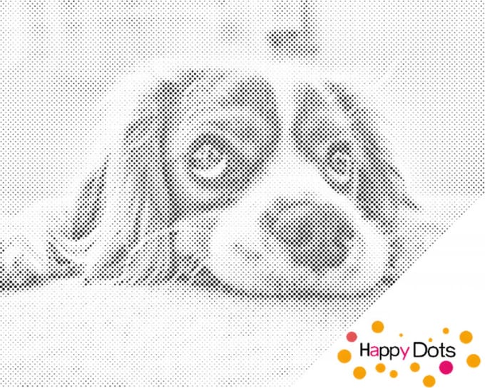 HappyDots DOT Painting Schattig Hondje 30x40cm - Stippelschilderij
