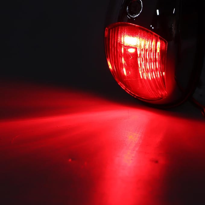 12V LED Marine Navigatielicht Waterdicht Groen Stuurboord Rood Bakboord Lamp Zijmontage voor 20m Boot gray