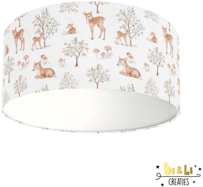 Plafondlamp Hertjes in bos-sfeerverlichting-incl diffuser-kinderkamer-bos-hert-incl plafondfitting