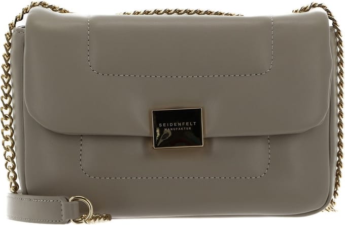 SEIDENFELT MANUFAKTUR Schoudertas Kaavi Crossbag with Lock Smooth Taupe / Gold