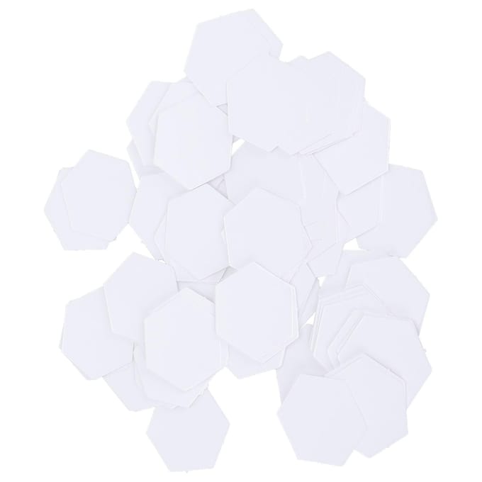 100 Stuks Patchwork Sjabloon Zeshoek Papier Modelbord Quilten Naaien Knutselen DIY Steekgereedschap(16mm Zeskant ) white