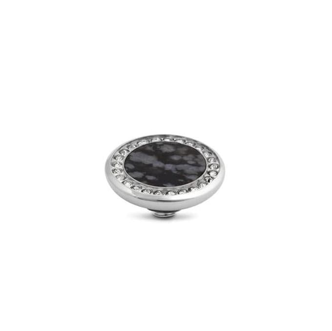 Melano Vivid Crystal Gem Steentje Snowflake Obsidian Zilver