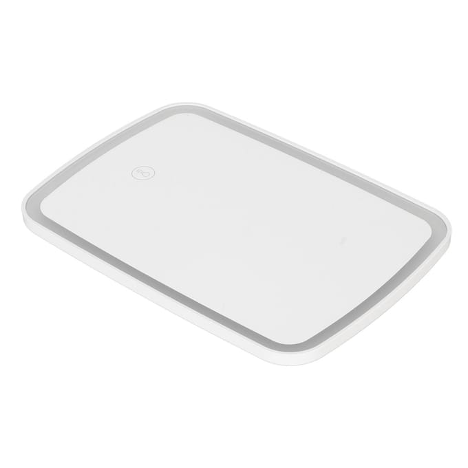 Miroir de maquillage avec lumières USB rechargeable Inclinaison verticale à 45 degrés Écran tactile dimmable Éclairé white