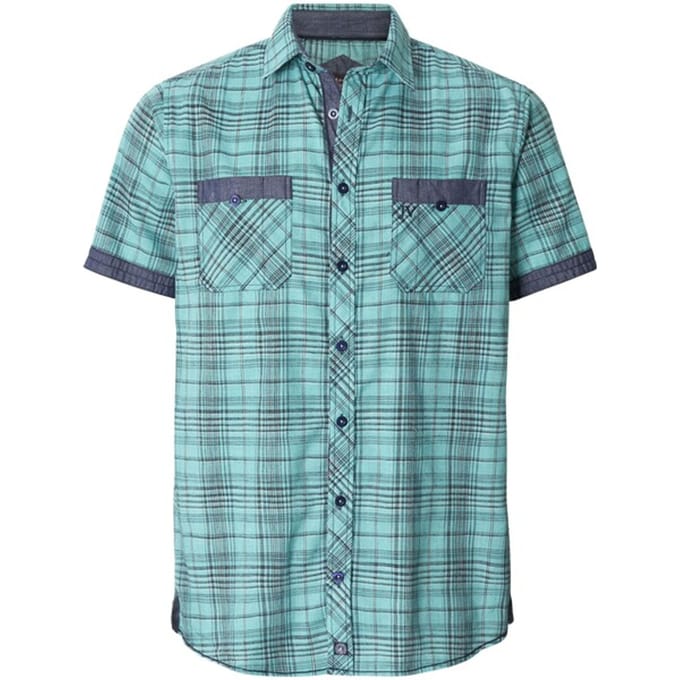 Overhemd met korte mouwen AALVAN turquoise