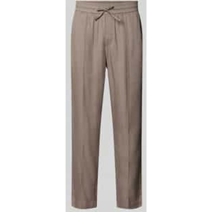 straight fit Smalle broek van mix van linnen en lyocell model 'CINO'
