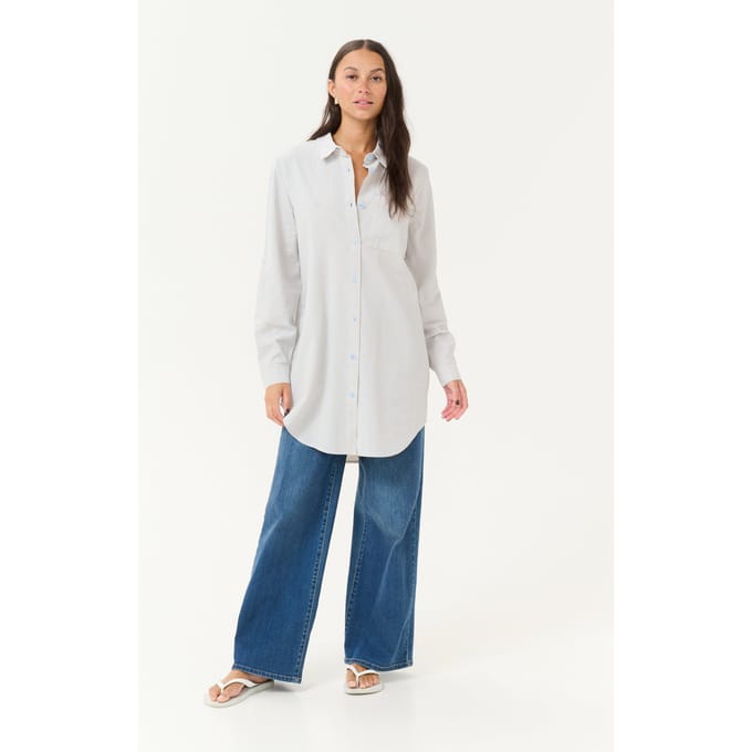 Overhemd met lang mouwen Loose fit Nantucket breeze/White stripe blue white