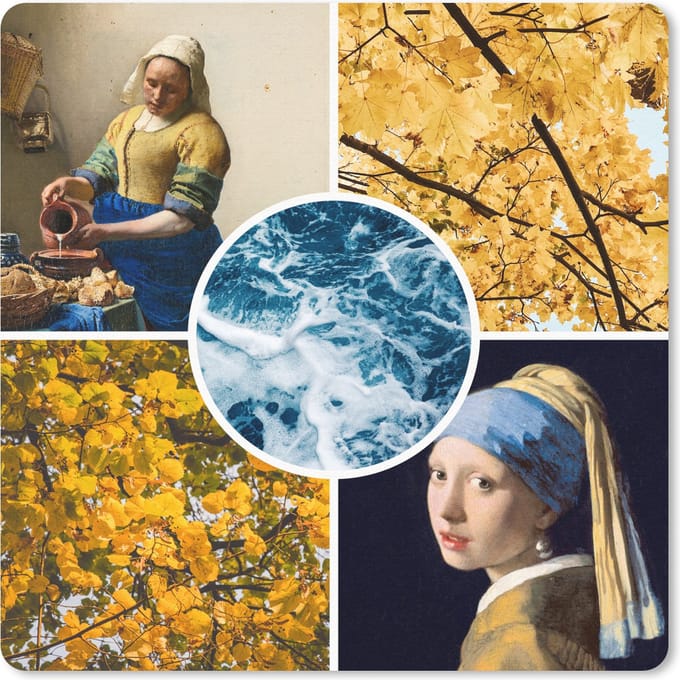 Muismat 20x20 cm - Mousepad Vermeer - Collage - Kunst - Muismatten