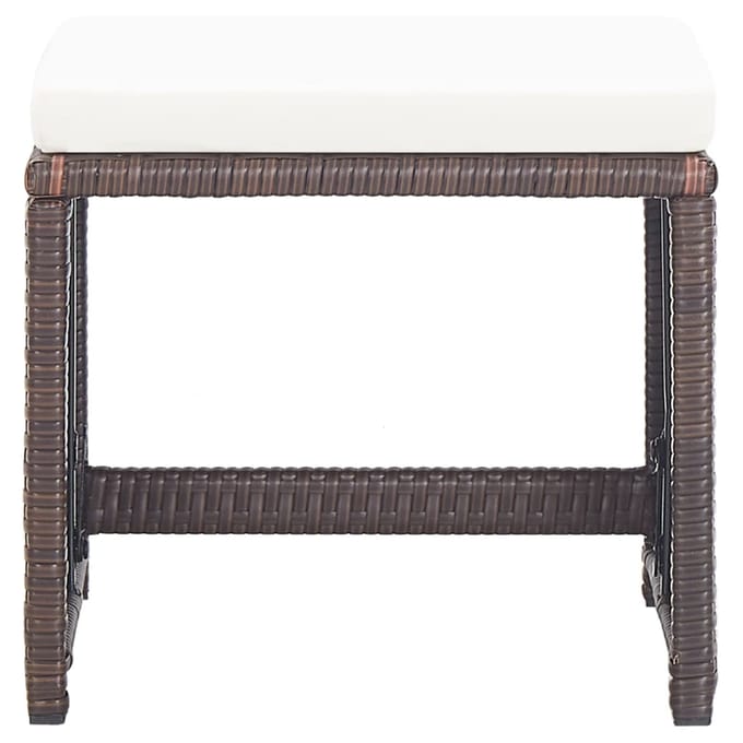 vidaXL - Tuinkrukken - 4 - st - met - kussens - poly - rattan - bruin