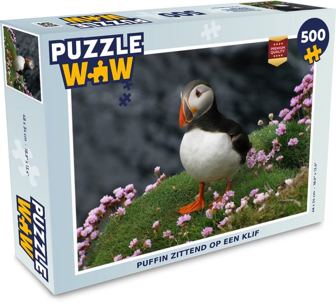 Puzzel Puffin zittend op een klif - Legpuzzel - Puzzel 500 stukjes