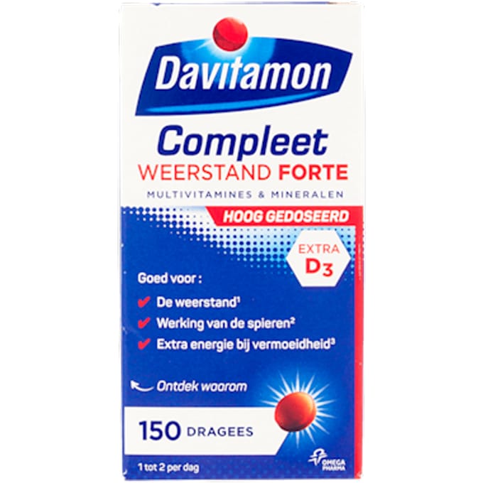 Davitamon Compleet Weerstand Forte met vitamine D - Multivitaminen en mineralen - 150 stuks