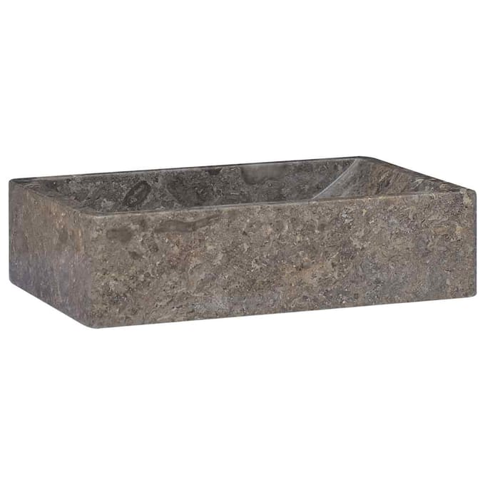 vidaXL - Gootsteen - 45x30x12 - cm - marmer - hoogglans - grijs