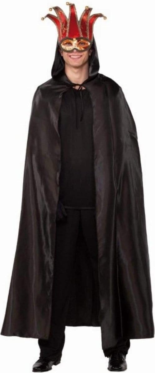 Witbaard Verkleedcape Venetië Polyester Zwart Maat M/l