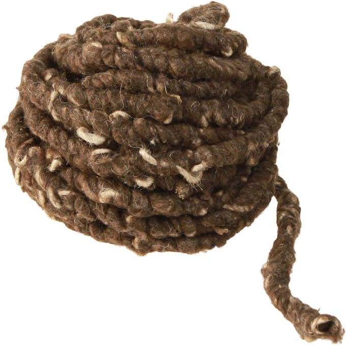 RAW koord wollen koord met jute schapenwol bruin 8mm 10m