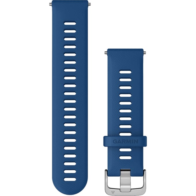 Garmin Siliconen Bandje Blauw/Zilver 22mm