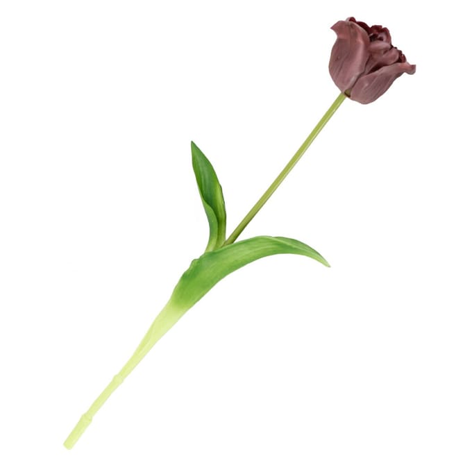 HomeBound by KY | Kunsttulp open real touch aubergine | 44cm | kunstbloem