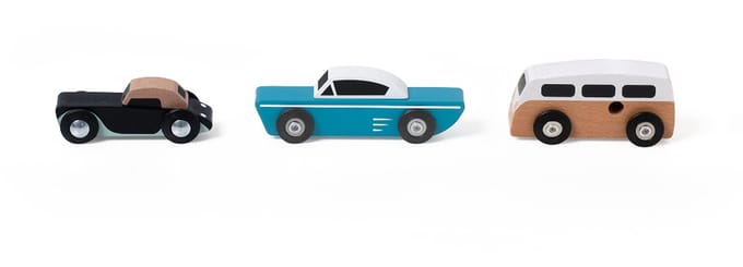 Classic World Houten Tour Auto's Set, 3st.