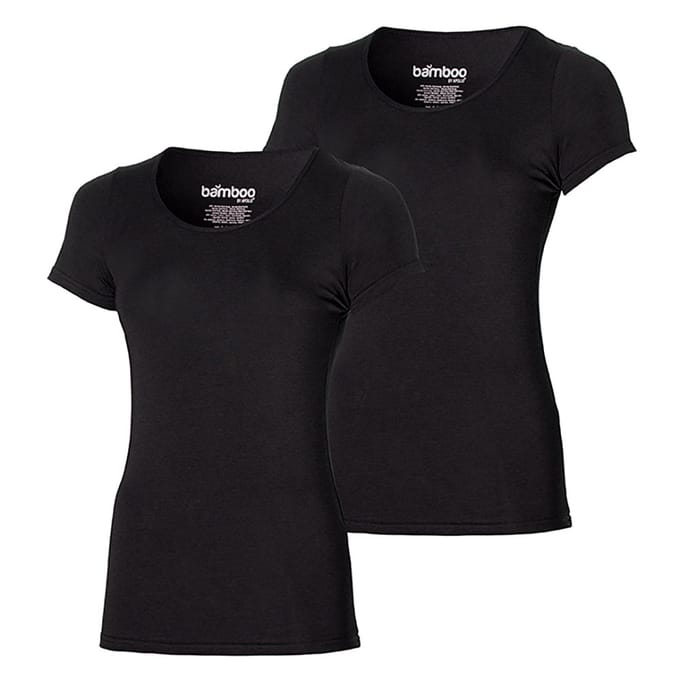 Bamboe t-shirt dames zwart - XL