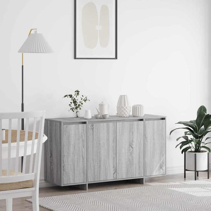 vidaXL - Dressoir - Grijs - Sonoma - 135 - x - 41 - x - 75 - cm - Bewerkt - hout